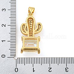 Ciondoli in ottone con placcatura a cremagliera con micro pavé di zirconi chiari&nbsp;ZIRC-L100-158G