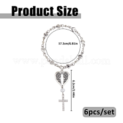 6 pezzo di ornamenti pendenti in lega&nbsp;HJEW-FH00287