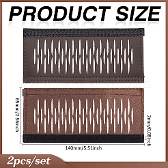 2 pièce de revêtement pour poignée de sac en cuir de vachette&nbsp;DIY-WH0750-355A