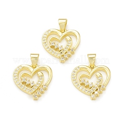 Porte micro ouvrent pendentifs zircone cubique en laiton de placage&nbsp;KK-C011-44G