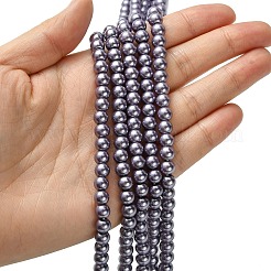 Hebras redondas de perlas de vidrio teñido ecológico&nbsp;HY-A002-8mm-RB116