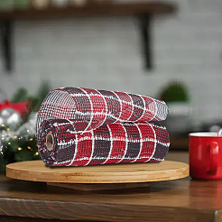 Ruban décoratif en maille de polyester pour sapins de Noël&nbsp;SIL-WH20025-050C