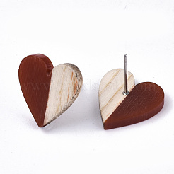 Orecchini in resina e legno&nbsp;EJEW-N017-002A-C02