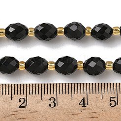 Natürliche schwarze Onyxperlenstränge&nbsp;G-F809-A23-01