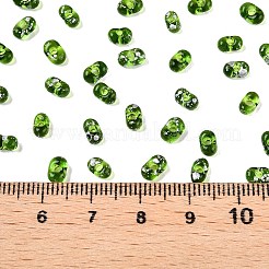 Perline di vetro dipinte a spruzzo picasso&nbsp;SEED-T006-04-16