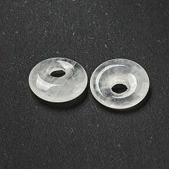 Natürlicher Quarzkristall Bergkristall Donut/Pi Disc Charms&nbsp;G-G142-02U