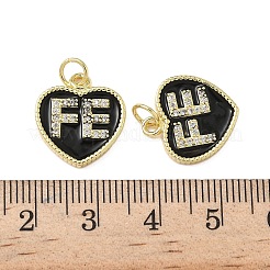 Pendentifs avec zircon cubiques à micro-pavés en laiton&nbsp;KK-L243-20G-03