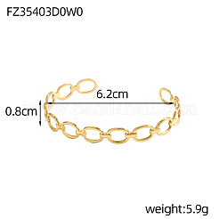 Manschettenarmreifen aus 304 Edelstahl&nbsp;STAS-OY006-81G-2