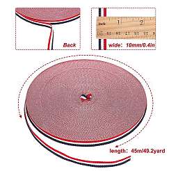 Rubans polyester gros grain à rayures plates&nbsp;EC-WH0003-13-B02