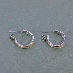 Orecchini a bottone in ottone a forma di C&nbsp;JJ2683