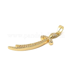 Pendenti in zirconi cubici trasparenti in micro pavè di ottone&nbsp;KK-E804-15G