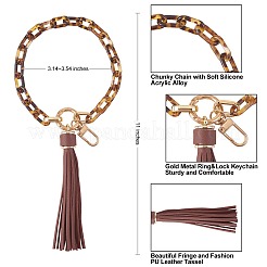Porte-clés bracelet à maillons de chaîne&nbsp;HJEW-SW00013-09
