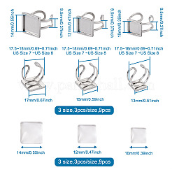1 caja de 9 almohadillas de acero inoxidable 304 para anillos de ajuste&nbsp;DIY-PJ0001-11