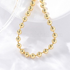 Braccialetti con cursore con perline rotonde in ottone placcato di lunga durata per donna e uomo&nbsp;BJEW-E089-01G-01