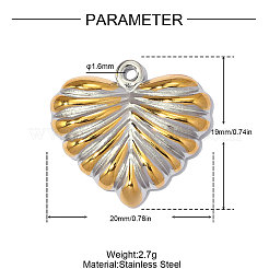 Zweifarbige Anhänger aus 304 Edelstahl&nbsp;STAS-OY012-82G