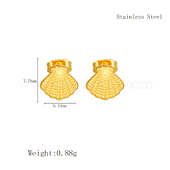 Pendientes sencillos de acero inoxidable 304 con forma de concha&nbsp;GR0660