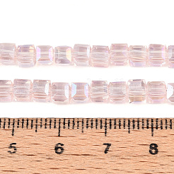 Chapelets de perles en verre électroplaqué&nbsp;EGLA-D018-4x4mm-82