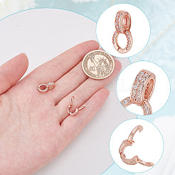 2 Stück 925 Sterling Silber Micro Pave klare Zirkonia Enhancer Shortener Bails&nbsp;STER-AR0001-22RG