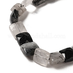 Natürliche schwarze Turmalinquarzperlenstränge&nbsp;G-C109-A01-02