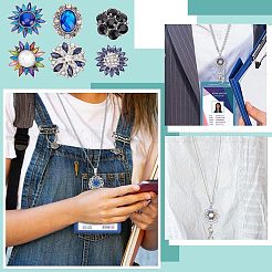 Kit de fabrication de colliers et porte-badges interchangeables avec cordon de bureau et fleurs&nbsp;DIY-SC0021-46