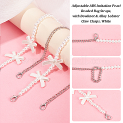 2 sangle de sac réglable en perles d'imitation ABS&nbsp;DIY-AR0003-16C