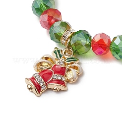 Bracelets extensibles en perles de verre sur le thème de Noël&nbsp;BJEW-JB11258