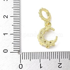 Messing Mikro Pflaster klar Kubisch Zirkonia Halbmond europäischen baumeln Charms&nbsp;KK-A236-20G