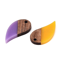 Pendentifs en résine opaque et bois de noyer&nbsp;RESI-N053-30