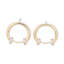 Anneau en laiton boucles d'oreilles en zircone cubique claire pour les femmes&nbsp;EJEW-N012-53