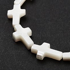 Natürlichen weißen Muschelperlen Stränge&nbsp;SSHEL-F0812C