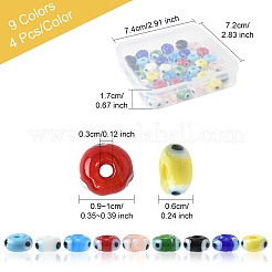 36 stücke 9 farben handgemachte böse auge Bunte Malerei perlen&nbsp;LAMP-FS0001-23