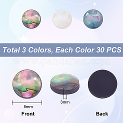 90 Stück 3 Farben Acryl-Muschel-Imitat-Cabochons&nbsp;MACR-PH0001-65B