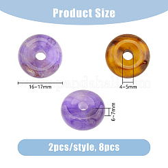 8 Stück 4 Stile natürliche Edelstein europäische Anhänger&nbsp;G-DC0001-35