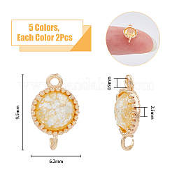 10 pièces 5 couleurs en laiton pavé de zircone cubique connecteur breloques&nbsp;KK-DC0002-65