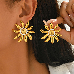 Boucles d'oreilles puces en acier inoxydable et perles de verre 201 pour femmes&nbsp;BQ4917