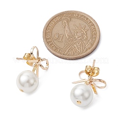 Aretes colgantes con lazo de latón&nbsp;EJEW-TA00347-1