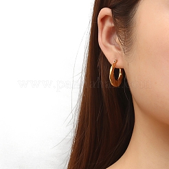 Pendientes de aro de acero inoxidable irregulares con espiral retorcida de moda europea y americana&nbsp;PW-WG801D8-01
