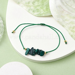 Armbänder aus geflochtenen Perlen aus natürlichem Malachit&nbsp;BJEW-JB11155-04