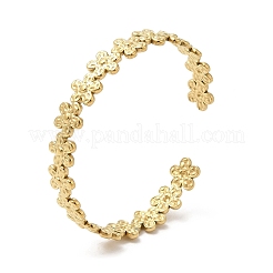 Ionenplattierung (IP) 304 Edelstahl Blumenwickel-Manschettenarmbänder für Frauen&nbsp;BJEW-L682-013G