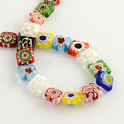 Handmade piazza perle di vetro millefiori fili&nbsp;LK-R004-19