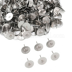 Configuraciones para aretes con clavija redonda plana de acero inoxidable quirúrgico 316 resistente al deslustre&nbsp;STAS-R073-06B