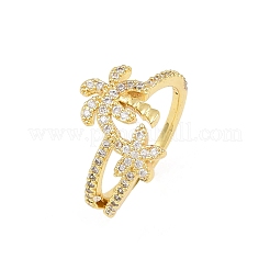 Anelli per polsini da donna in ottone con micro pavé di zirconi cubici&nbsp;RJEW-Z113-42G