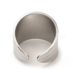 Anello polsino largo aperto testurizzato in acciaio inossidabile 304 anti-ossidazione per donna&nbsp;RJEW-E070-01P
