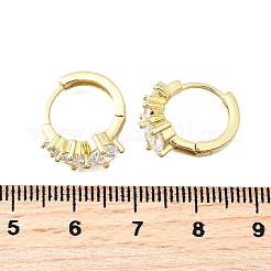 Orecchini a cerchio in ottone con zirconi cubici chiari micro pavè&nbsp;EJEW-Z121-06G