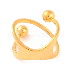 Anelli rotondi in acciaio inossidabile 304 con placcatura ionica (ip) per le donne&nbsp;RJEW-S414-35B-G