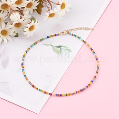 Runde transparente Milchglasperlenketten&nbsp;NJEW-JN03362-05