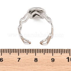 Componenti per anello a polsino aperto in acciaio inossidabile 304 a cuore cavo&nbsp;STAS-F366-08B-P