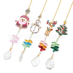 4 pendentif décoratif de Noël en strass avec cristaux&nbsp;HJEW-Z008-01G