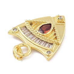 Porte micro ouvrent pendentifs zircone cubique en laiton de placage&nbsp;KK-Z071-68G