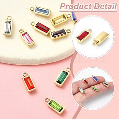 12 Stück 12 Farben echte 14 Karat vergoldete 304 Edelstahl-Charms&nbsp;STAS-CJ0002-57
